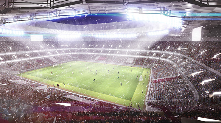 2022年卡塔尔世界杯球场比赛场景概念图