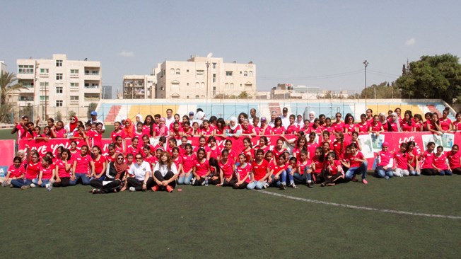 图为约旦女足运动员，照片摄于2015年9月